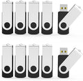 Aiibe 10 Pack 8GB USB Flash Drive Flash Drives USB 2.0 Thumb Drive Memory Stick Zip Drives Bulk (8GB, 10 Pack, Black)