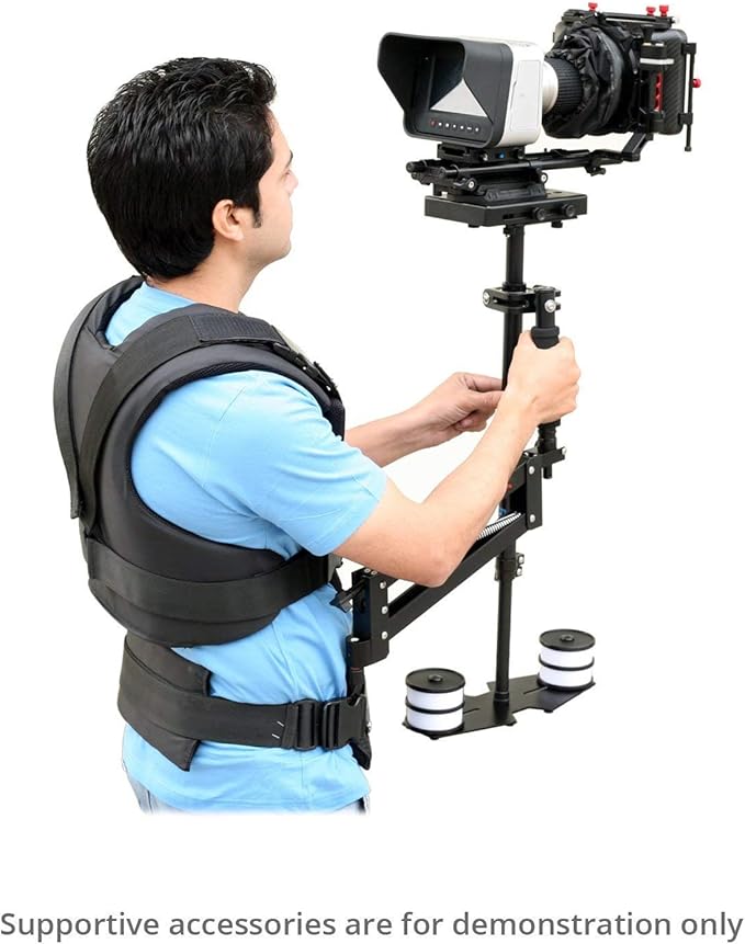 Flycam 5000 Handheld Camera Stabilizer with Comfort Arm Vest. Precise Balancing, Smooth & Fatigueless Operations. Quick Shock Absorption, Free Quick Release, Arm Brace & Table Clamp (FLCM-CMFT-KIT)