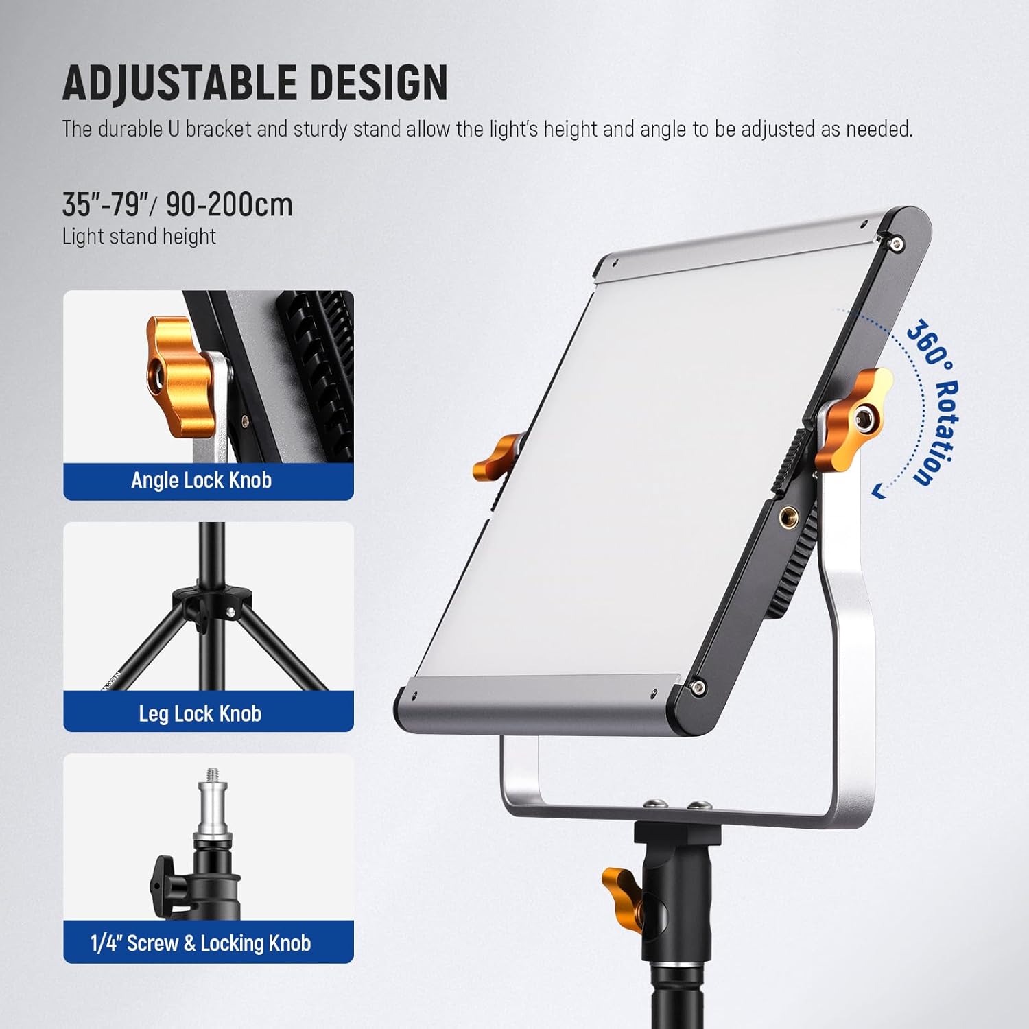 Neewer 2 Packs Dimmable Bi Color 480 LED Video Light Kit, 3200~5600K CRI 96+ LED Panel with U Bracket, 75 inches Tripod Light Stand for YouTube Recording Studio Photography Streaming Key Lighting