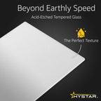 Hystar Aether Glass Gaming Mousepad | Micro-Etched Tempered Glass | Quiet, Ultra-Fast Glide | Full Anti-Slip Silicone Backing (White, Large)