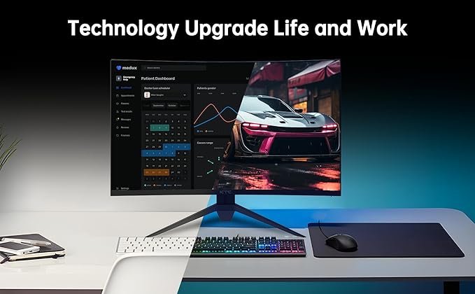 KTC 32 inch Curved Gaming Monitor, 180Hz 1ms MPRT, 2K 1440P 144Hz Monitor, 1500R HVA Display, Adaptive Sync, HDR, 120% sRGB, DisplayPort HDMI, Vesa Support 3.9x3.9'', PC Moniter for Gamers