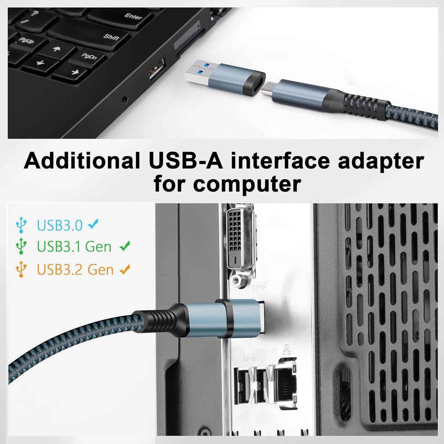 Kuject Link Cable 16FT Compatible for Quest 3S/3, Quest 2/Pro, Pico 4, Nylon Braided Accessories for Rift S/Steam VR Games, USB 3.0 Type C to C High Speed Data Transfer Charging Cord for Gaming PC