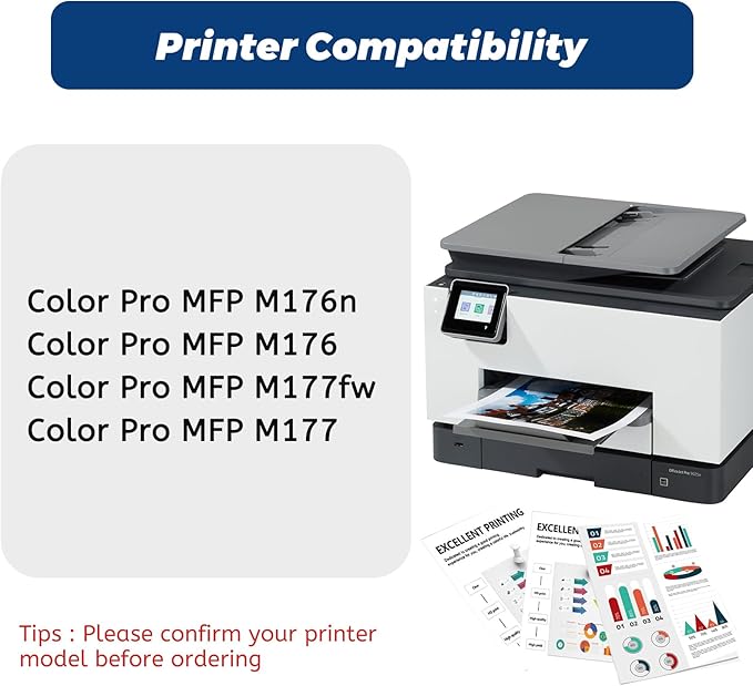 130A Toner Cartridge,Compatible Replacement for HP 130 A CF350A CF351A CF352A CF353A for HP Color Laserjet Pro MFP M177fw M176n M177 M176 Printer,Black Cyan Yellow Magenta,4 Pack