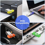 (Not 128GB) ABLAZE 128MB Flash Drive 10 Pack, USB 2.0 Memory Stick with Lanyards Swivel Thumb Drives Bulk 128MB Pendrive U Disk for Data Storage (Mixcolors)