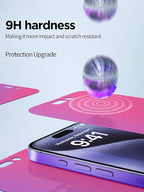 Compatible for iPhone 14 Pro Privacy Screen Protector Tempered Glass 6.1 Inch, Pink Gradient Anti Spy Anti Blue Light HD Easy Installation