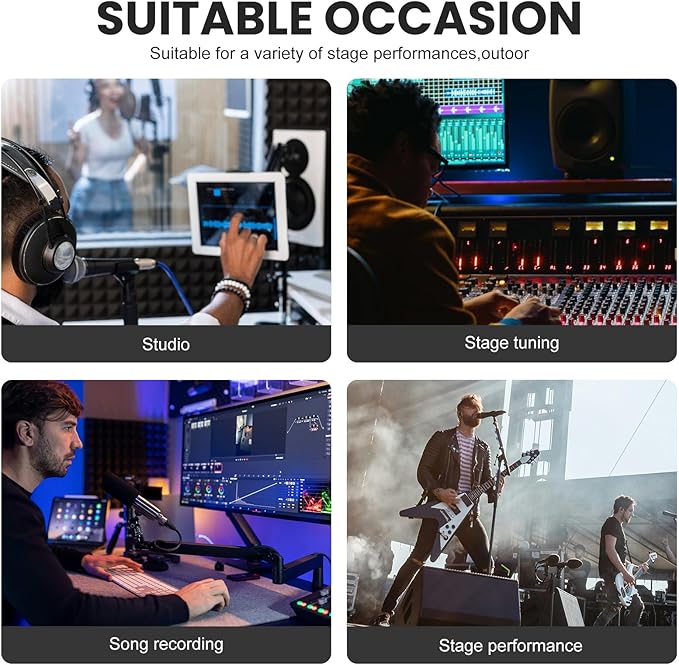 8 Channel Audio Interface Sound Board Mixing Console XLR 1/4 inch Jack USB Bluetooth Echo Delay Effect, Input 48V Phantom Power Stereo DJ Mixers for Podcasting