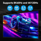 8K HDMI 2 Displayport KVM Switch 3 Monitors 2 Computers DP 1.4 8K 60Hz 4K 120Hz Display Port for Two PC Share Triple Monitor and 4 USB 3.0 Peripherals Support Extended and Duplicate Mode