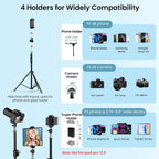 18" Large Ring Light with 60" Tripod Stand for iPhone, Portable Foldable Bi-Color 2500-6500K LED Big Ringlight for iPad with Bluetooth Remote Video Recording YouTube TikTok Photography Makeup