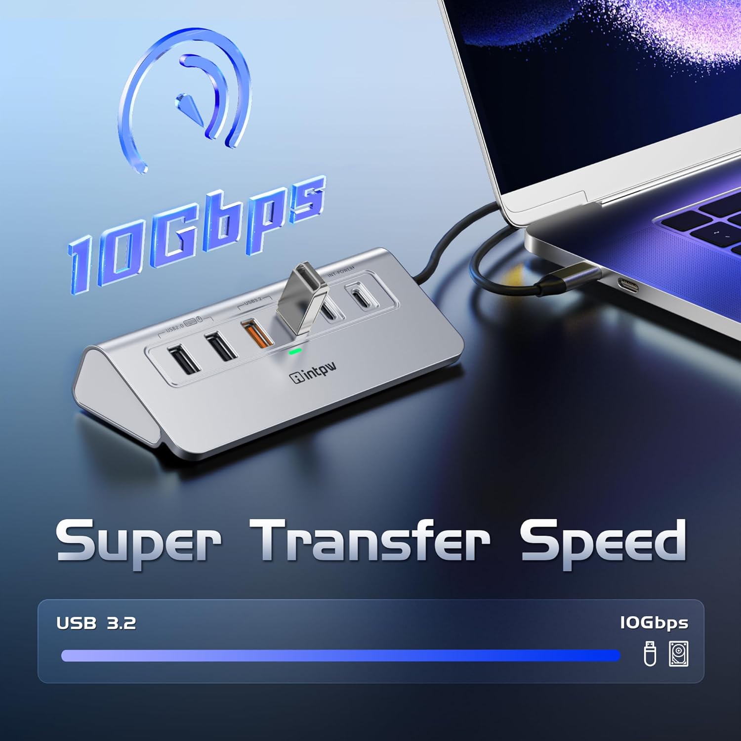 USB C Hub Ethernet, 10Gbps USB Docking Station 10-in-1 with 4K@60Hz HDMI, USB C and 2 USB A 3.2 Data, LAN, 2 USB A 2.0, PD 100W, SD/TF Ports, 3.28FT Powered USB Hub for Laptop, PC, iPhone 16/15, Mac