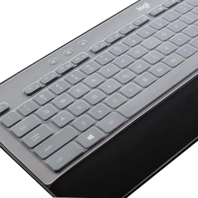 Keyboard Cover Skin for Logitech MK545 MK540 Wireless Keyboard, Logitech MK545 Keyboard Protector, Logitech MK540 Ultra Thin Desktop PC Silicone Clear Keyboard Skin Protector