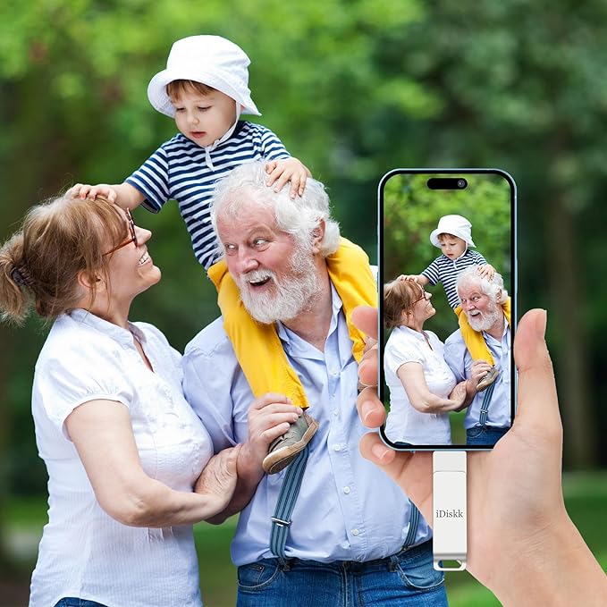 iDiskk 256GB iPhone Photo Storage Stick MFi Certified Flash Drive Photo Stick for iPhone (14/13/12/12 pro/12 pro max/11/11 Pro/XR/X) Flashdrive for iPhone iPad MacBook/Laptops/PC for Photos Videos