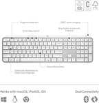 Logitech MX Master 3S Keys S Combo - Performance Wireless Keyboard and Mouse with Palm Rest, Customizable Illumination, Fast Scrolling, Bluetooth, USB C, for Windows, Linux, Chrome, Mac - Pale Grey