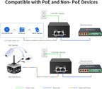 2.5Gb PoE Injector Adapter 90W, IEEE 802.3bt/at/af Compliant, Converts Non-PoE to PoE Network, 100/1000/2500Mbps RJ45, Up to 328 ft, Plug & Play (90W)