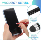 PATIKIL Stylus Pens for Touch Screens, 6 Pcs High Precision Universal Bling Stylus Crystal Metal Capacitive Pen for Touch Screen Devices Phone Tablets Laptop, Black