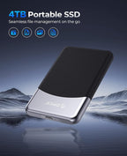 ORICO 4TB External SSD with 2 in 1 USB C Cable, Portable Solid State Drive USB 3.2 Gen 1 Up to 460MB/s, Dust and Drop Resistance, Reliable Storage for USB-C Smartphone, PC, Tablet, Labtop - M25PRO