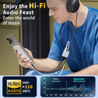 Quanlex 2 in 1 Magnetic USB C to 3.5mm Headphone Jack Adapter and Charger, USB C to Aux Audio Jack Hi-Res 32bit/384kHz with PD 60W Fast Charging Dongle Cable for iPadiPhone 16/15