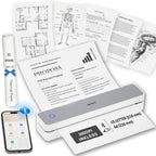 Inkless Portable Printer for Travel, 300DPI Wireless Thermal Printer Support 8.5" x 11" US Letter, A4, MT610Pro Small Bluetooth Printers Compatible with iOS, Android Laptop for Home Office Car, Grey