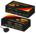 2*DP+1*HDMI KVM Switches 3 Monitors KVM Switch 2 Monitors 2 Computers Display Port，8K@60HZ,USB3.0,kvm displayport 2 Computers 3 Monitors Dual Monitors Support Extended and Copy Mode,Share USB Devices