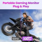 Portable Gaming Monitor 16 Inch QHD 2.5K 2560X1600 16:10 100 Hz 100% sRGB 10 Bit Travel Monitor for MacBook, Laptop, PC, Surface, Game Console, VESA Compatible, with Kickstand & Sleeve