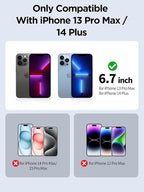 Compatible for iPhone 13 Pro Max Privacy Screen Protector/iPhone 14 Plus Screen Protector Tempered Glass 6.7 Inch, Pink Gradient Anti Spy Anti Blue Light HD Easy Installation