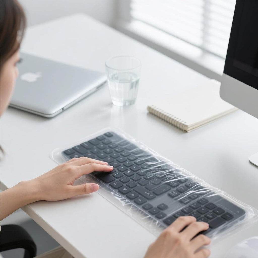 50Pcs Keyboard Cover - Disposable Keyboard Protector for Desktop Dustproof Waterproof for Office Schools Supplies