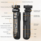 AODELAN for Sony Camera Tripod with Rechargeable Wireless Shutter Release,Shooting Grip Remote Control Handle for ZV-E10,ZV-1F,ZV-1,A7C,A7III,A7R IV,A6100,A6400,A6700,FX30,A9 II,DSC-RX0 II(Black)