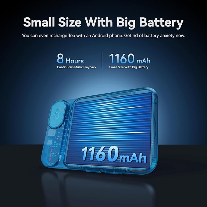 Khadas Tea Portable Headphone Bluetooth Amplifier,HiFi Hi-Res DAC USB Bluetooth 5.0, LDAC/aptX HD, PCM, DSD, MQA 32bit/384KHz ESS ES9281ACPro Qualcomm QCC5125 (Teal Blue)