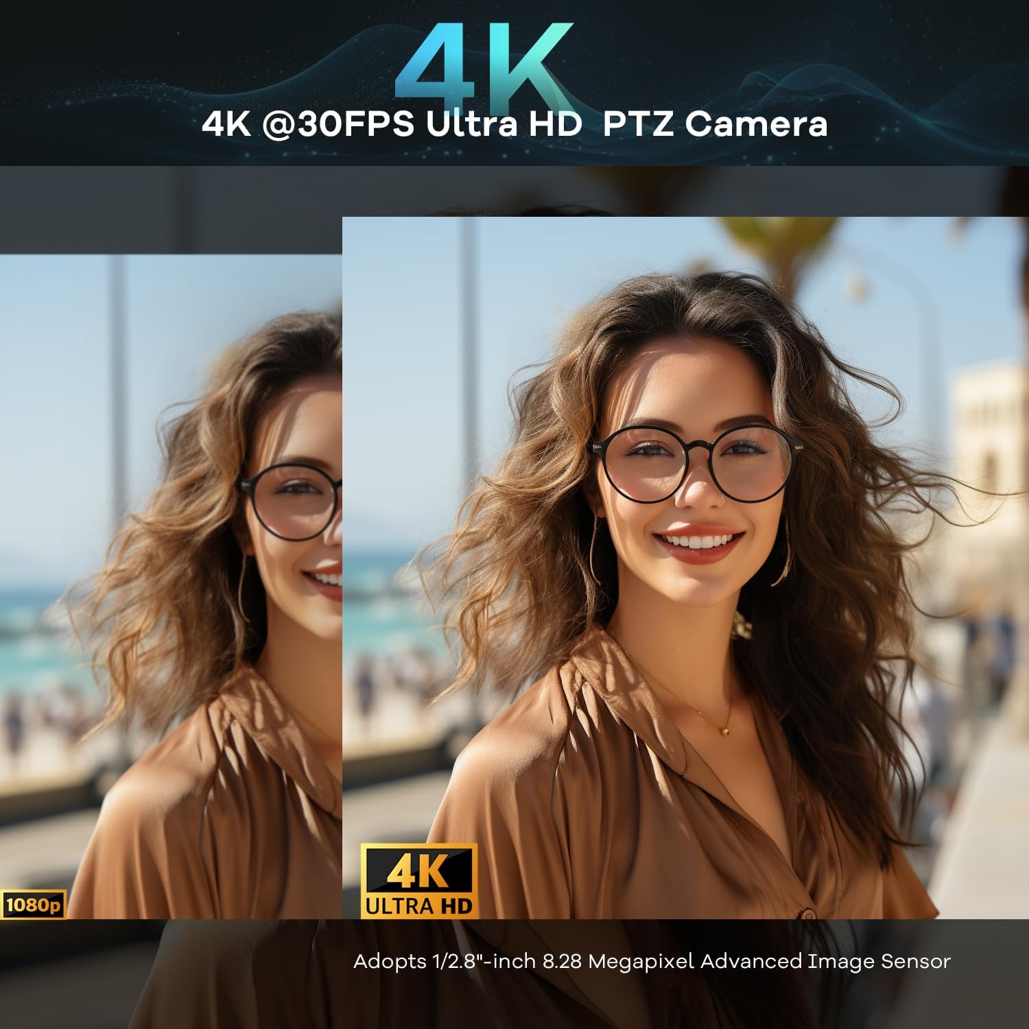 TONGVEO 4K PTZ Conference Room Camera System AI Auto-Tracking 20x Zoom 4K PTZ Camera USB3.0 HDMI LAN outputs and Bluetooth Speakerphone with Microphone for Large Remote Meeting