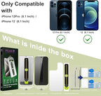 (2-Pack Anti-Spy Privacy Screen Protector for iPhone 12/12 Pro(6.1-Inch),9H Tempered Glass,Full Coverage,Anti-Fingerprint,Auto Dust Removal,Bubble-Free,Easy Installation