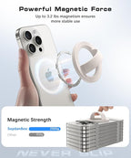 Magnetic Phone Grip, Removable Loop Grip with Soft Finger Strap, Silicone Phone Ring Holder for Back of Phone for iPhone 16/15/14/13/12 Pro Max/Plus, Stone