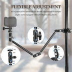 FIFIELD 22" Magic Arm with Super Clamp Overhead Camera Mount for Camera, 1/4” Threads Adjustable Desktop Stand Holder Compatible with Phone Microphone Webcam Action Camera Video Light
