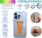 Phone Grip Holder for Hand, Universal Finger Strap Phone Holder, Finger Selfie Grip Compatible with Most Smartphones (Light Brown) - 2Pack