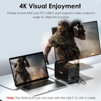 WAVLINK 4-Bay Hard Drive Enclosure for 3.5" and 2.5'' SATA HDD/SSD Featuring 10Gbps USB-C 3.2, Max 88TB Capacity, Built-in Temp-Controlled Cooling Fans, 4K HDMI Stunning Video Output, Aluminum Shell