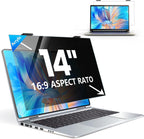 Laptop Privacy Screen 14 inch, 9H Hanging Privacy Screen for Laptop for 16:9, Acrylic HD Eye Protection Anti Glare Blue Light Laptop Screen Privacy Filter