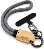 Handmade Cowhide Leather Phone Wrist Strap,Universal Adjustable Key Lanyard,Stylish Wristlet Keychains for Women&Men
