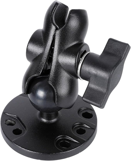 1" Ball Double Socket Arm with AMPS Hole Round Plate Base, Aluminum Alloy Arm&Drill Base, Compatible with RAM Mounts 1 Inch Ball Components, for Bike Car Motorcycle Phone Mount (3.15" Length)