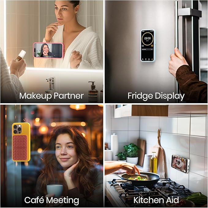 Klearlook Silicone Suction Cup Phone Case Mount Double Sided, Silicon Sticky Phone Grip with Higher Suction for Cell Phone, Hands-Free Phone Accessories Holder for Selfies and Videos, Lavender