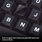 2PCS English Keyboard Letters Replacement Stickers, Large Print Bold White Font on Black Background US Keyboard Letter Stickers for Laptop Desktop Computer Keyboard Alphabet Stickers