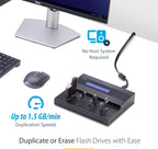 StarTech.com Standalone 1 to 7 USB Flash Drive Duplicator/Cloner / Eraser, Multiple USB Thumb Drive Copier / Sanitizer, System File / Sector-by-Sector Copy, 1.5 GB/min, 3-Pass Erase, LCD, TAA