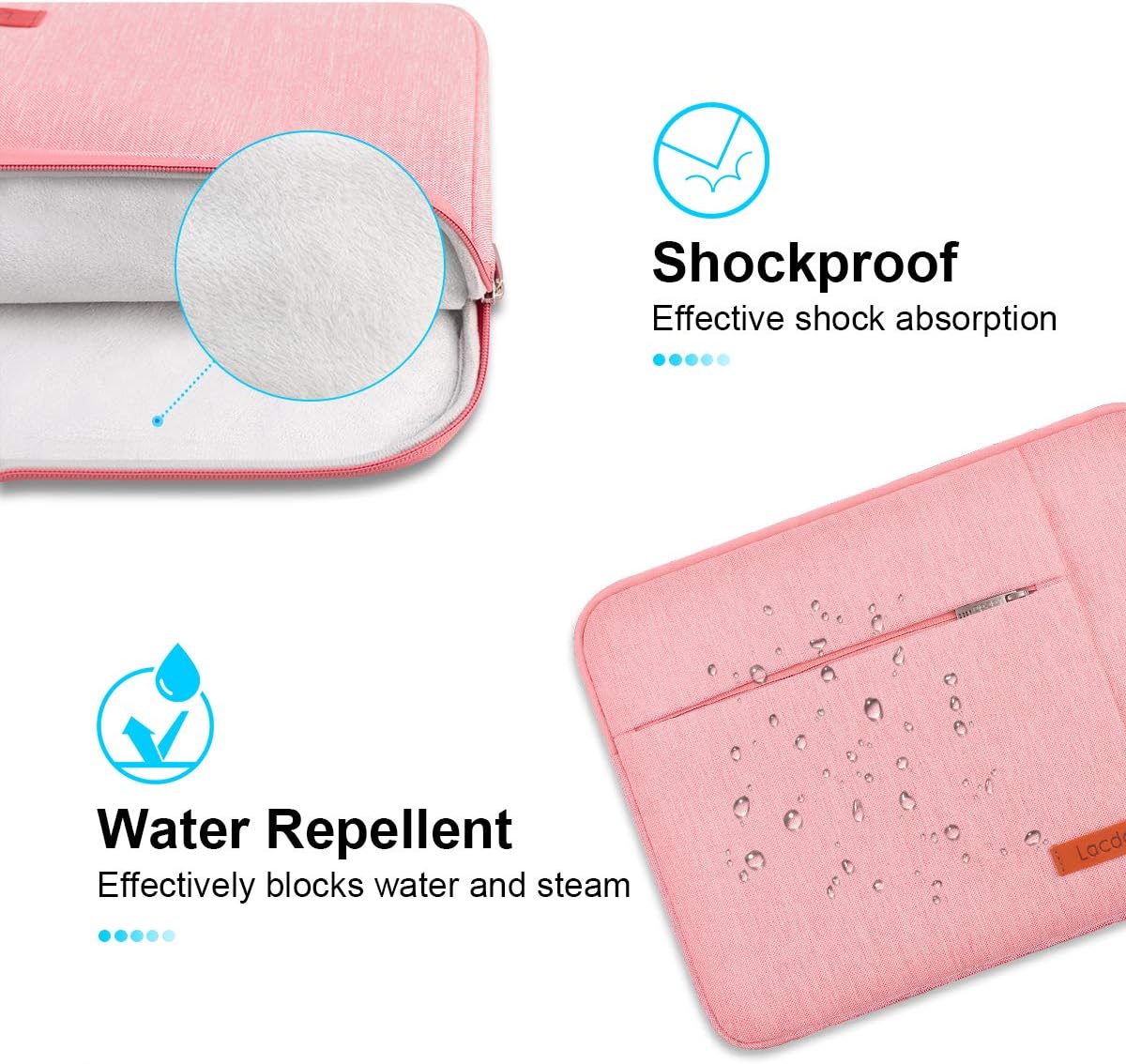 Lacdo 15-15.6 Inch Laptop Sleeve Case for Acer HP Lenovo Dell ASUS Laptop, Acer Aspire 15, HP Pavilion/Envy 15, Dell Inspiron/Latitude 15, Lenovo IdeaPad 15, ASUS ZenBook 15 Computer Bag, Peach