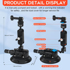4.5"/14cm Camera Suction Cup Mount with Ball Head Quick Release Magic Arm Metal on Car Boat Windshield Window for Camera/DSLR Action Video Shooting