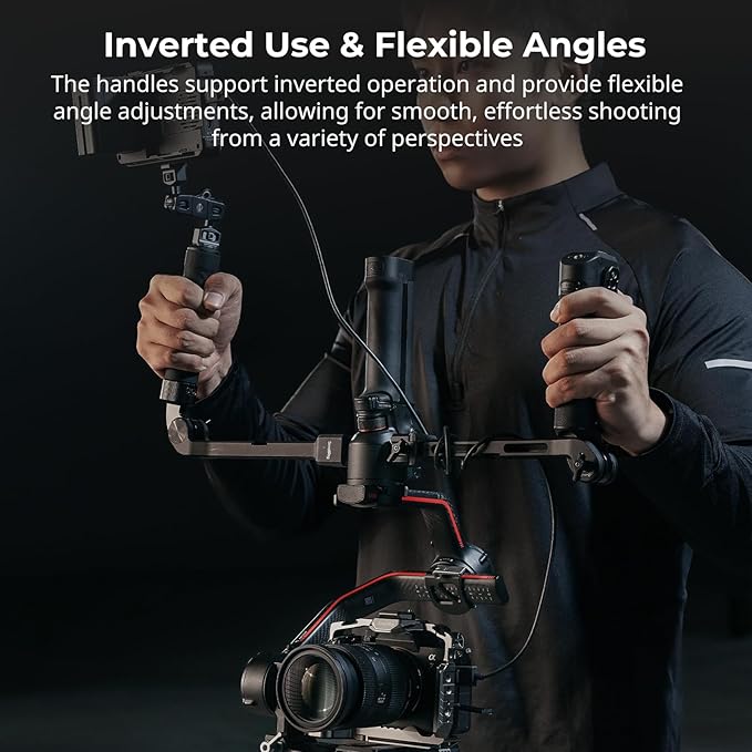 SmallRig Focus Control Dual Grip for DJI RS 2 / RS 3 Pro/RS 4 Pro Gimbal Stabilizer, Dual Handle with NATO Rail, Joystick Operation, Mode Switching, Centering/Locking, Max Load 17.6lb(Not for RS4)