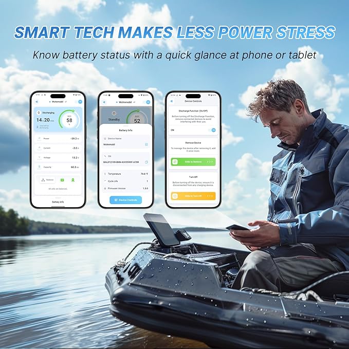 Redodo Smart Bluetooth 12V 50Ah LiFePO4 Lithium Battery for Trolling Motor, Low-Temp Protection, 10 Years Lifetime, Lightweight & Portable Perfect for RV, Solar, Boat Marine and Camping