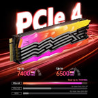 S790R 4TB NVMe M.2 SSD PCIe 4.0 x4, Internal Solid State Drive with RGB Heatsink, Up to 7350MB/s, 3D NAND TLC, PS5 Compatible, Ideal for Gaming, Creators & Professionals