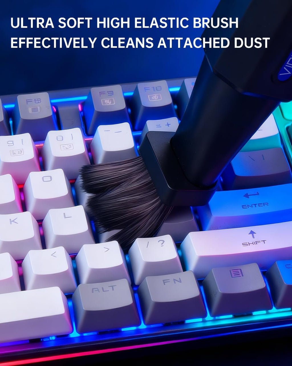 VICNOVA Compressed Air Duster, 150,000RPM Cordless Electric Air Blower with 3-Speed Adjustable Rechargeable with LED Light for Cleaning Car, Computer, PC Keyboard, Gifts for Dad, Man, Him