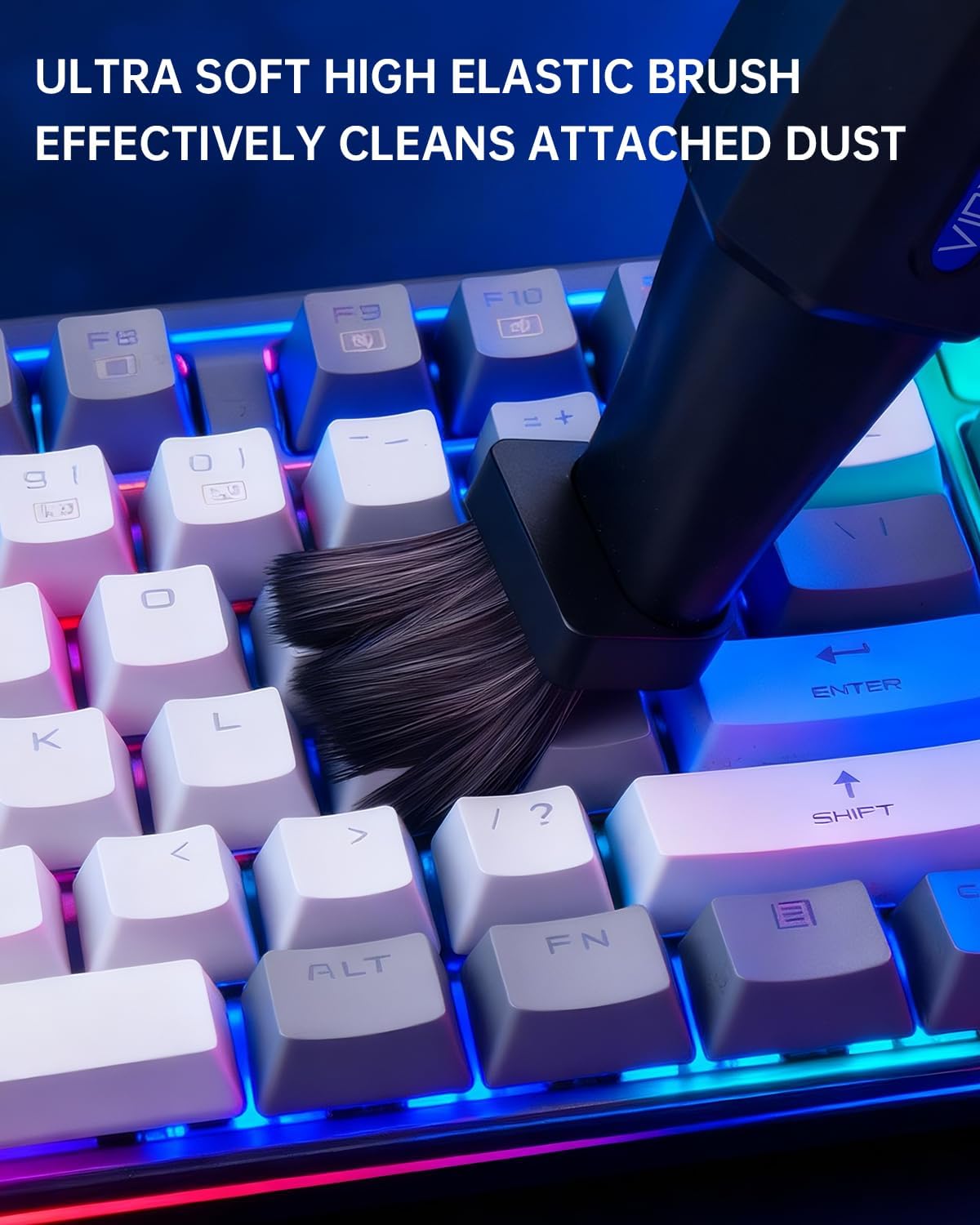 VICNOVA Compressed Air Duster, 150,000RPM Cordless Electric Air Blower with 3-Speed Adjustable Rechargeable with LED Light for Cleaning Car, Computer, PC Keyboard, Gifts for Dad, Man, Him