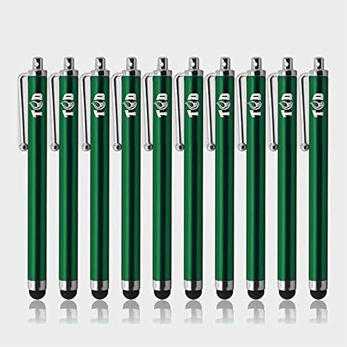 TCD 10-Pack Stylus Pen Set – Universal Capacitive Pen for iPad, iPhone, Tablet, Laptop – Premium Thick Rubber Tip Styluses for All Touchscreen Devices, Green