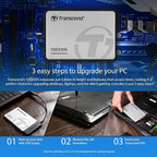 Transcend 1TB 2.5" SATA III 6Gb/s SSD with DRAM, Up to 560MB/s, Compatible with PS4, Laptops, Desktops, PCs, Notebooks, Internal Solid State Drive with SLC Cache, 3D TLC NAND, RAID Engine, LDPC Coding