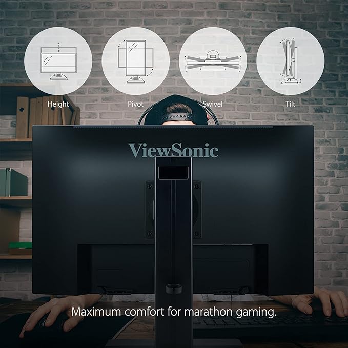 ViewSonic XG2431 24 Inch 1080p Gaming Monitor with 240Hz, 0.5ms, FreeSync Premium, NVIDIA G-Sync Compatible, Advanced Ergonomics, Eye Care, HDR400