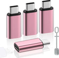 MoKo 4 Pack Lightning Female to USB C Male Adapter,USB-C Lightning Adapter for iPhone Air 17 16 15 Pro Max Plus, iPad Pro/Air, Galaxy,iPhone to USB C Adapter for Data Sync, NOT for Audio/OTG, Pink